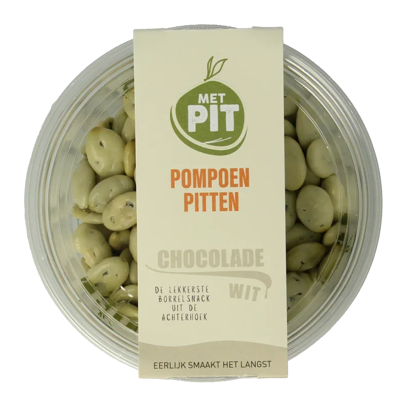 Met PIT Pompoenpitten witte chocolade 150 Gram