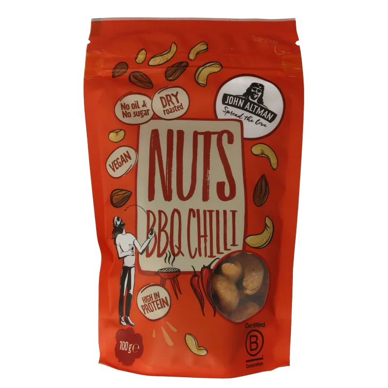 John Altman Dry roasted mixed nuts BBQ chilli 100 Gram