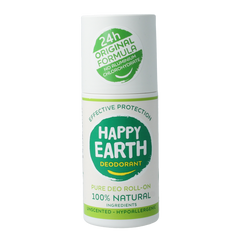 Happy Earth Pure deodorant roll-on unscented 75 Milliliter