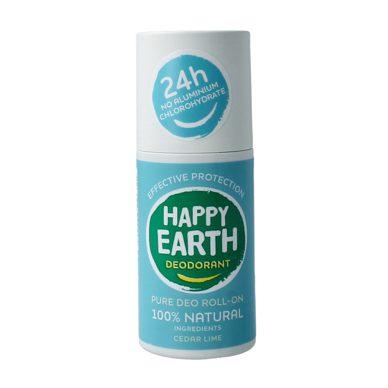 Happy Earth Pure deodorant roll-on cedar lime 75.00 Milliliter
