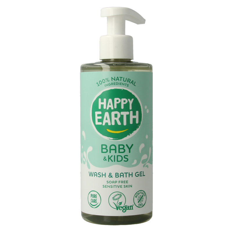 Happy Earth Was & badgel zeepvrij baby & kids 300 Milliliter