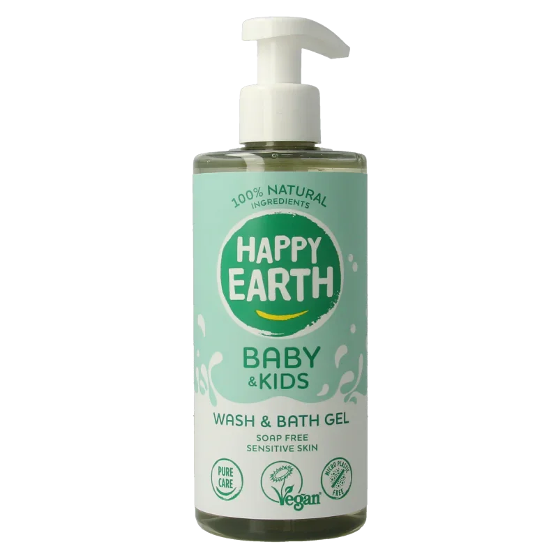 Happy Earth Was & badgel zeepvrij baby & kids 300 Milliliter