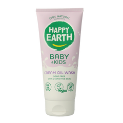 Happy Earth Wasgel creme olie baby & kids 200 Milliliter