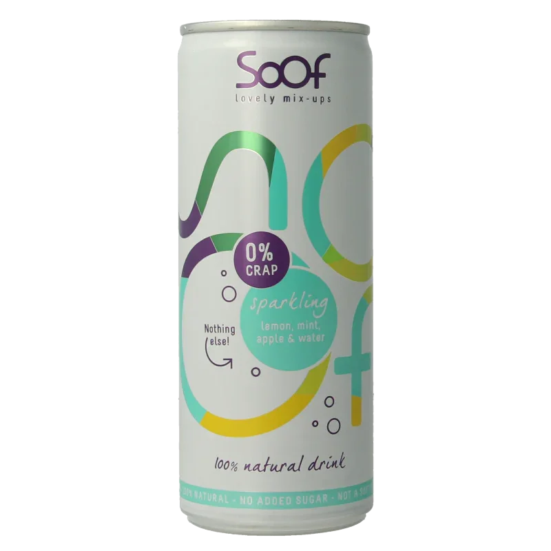 Soof Drinks Sparkling citroen munt & appel 250 Milliliter
