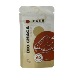 Pure Mushrooms Chaga paddenstoel extract bio 60.00 Vegetarische capsules