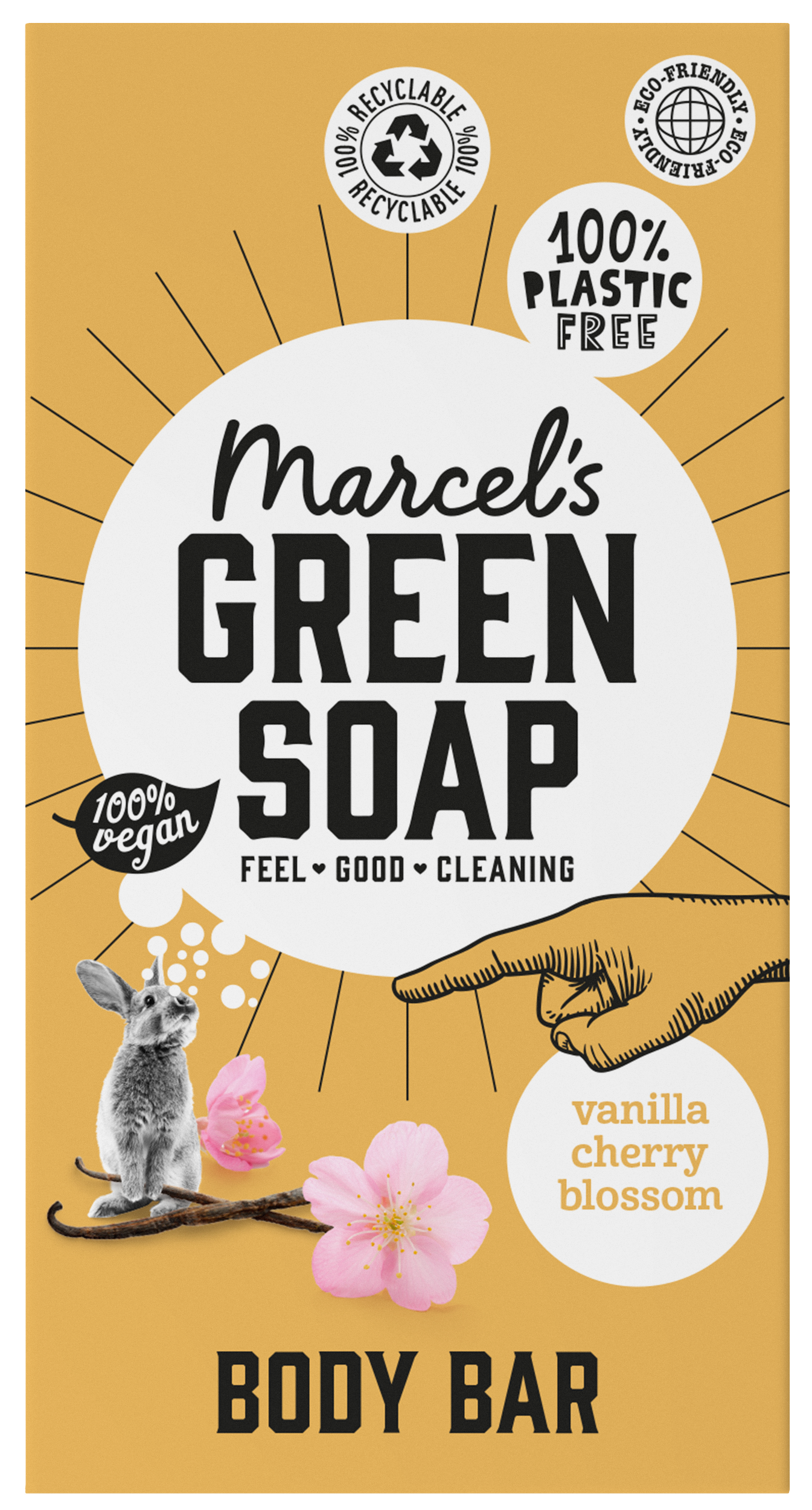 Marcel's Green Soap Shower bar vanilla & cherry 150.00 Gram