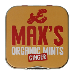 Max mints Ginger blikje vierkant bio 35.00 Gram