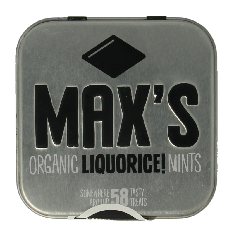 Max mints Liquorice blikje vierkant bio 35.00 Gram