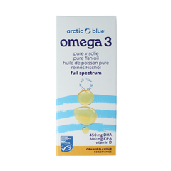 Arctic Blue Omega 3 pure visolie met vitamine D 250.00 Milliliter