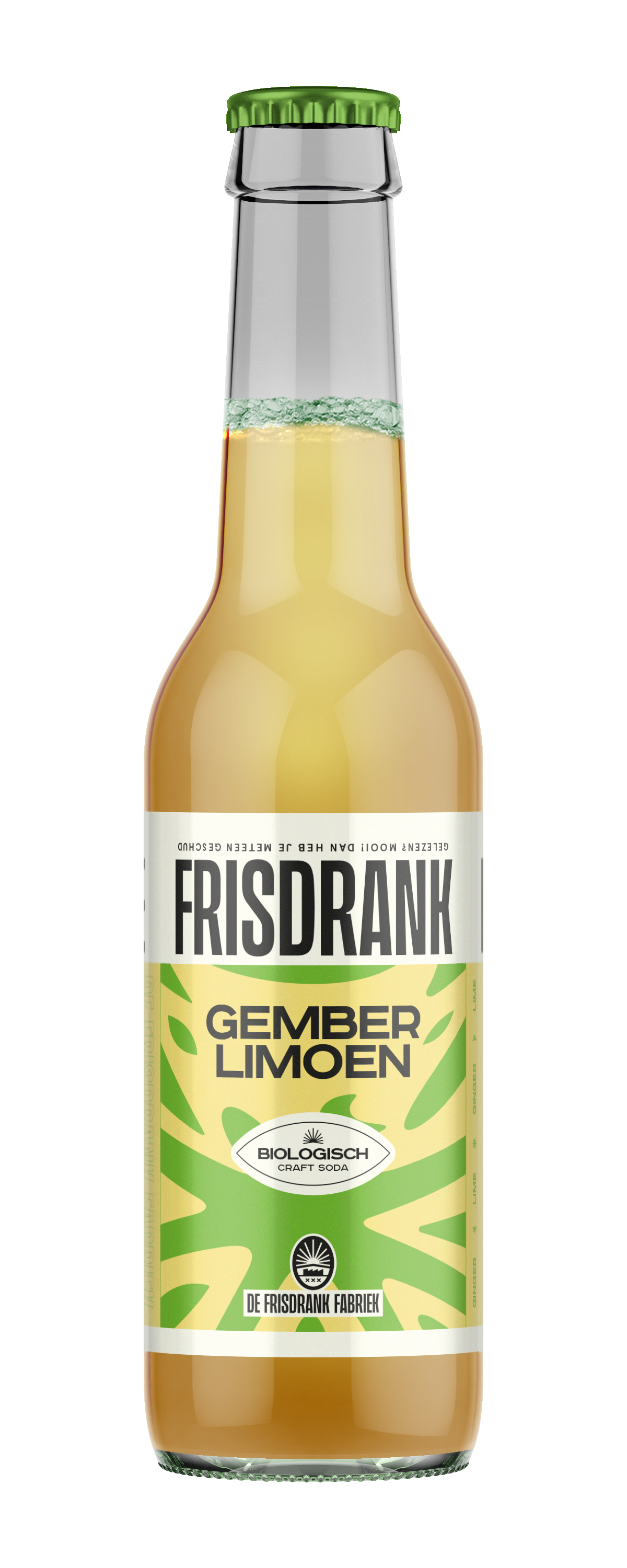 De Frisdrank Fabriek Koolzuurhoudende frisdrank gember limoen bio 275.00 Milliliter