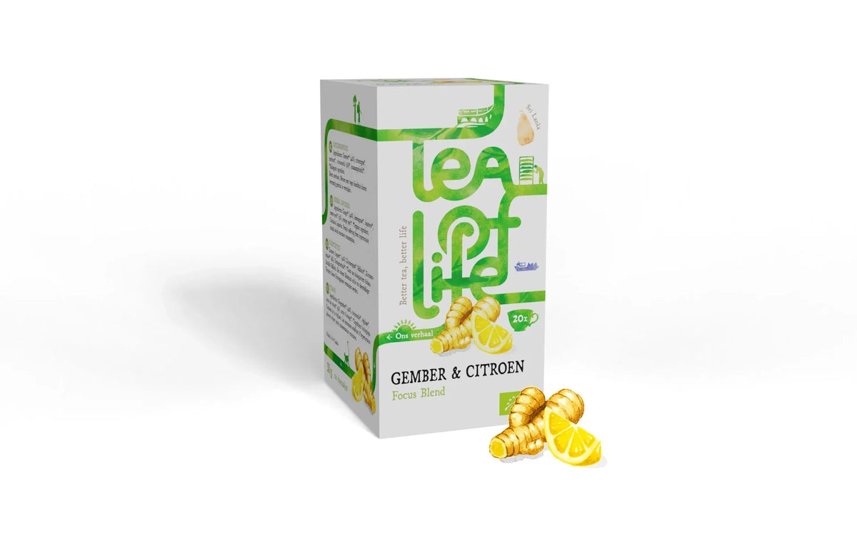 Tea of Life Focus blend gember & citroen bio 20 Zakjes