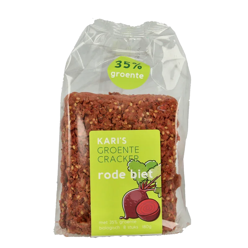 Kari's Crackers Groentecracker rode biet bio 180.00 Gram
