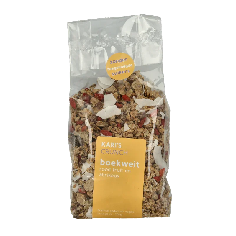 Kari's Crunch Granola boekweit rood fruit bio 330 Gram
