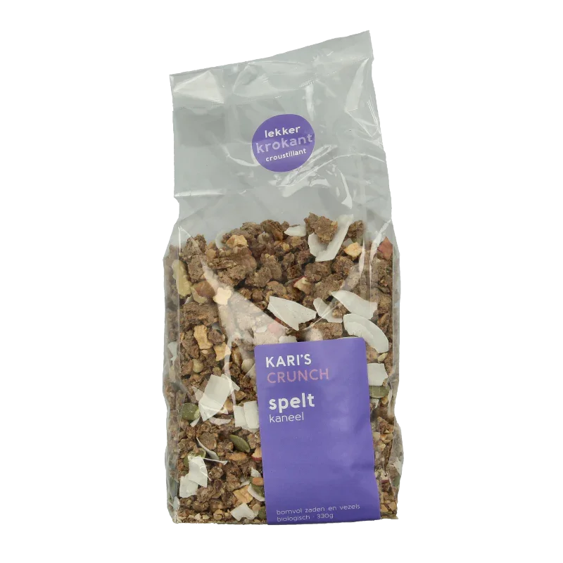 Kari's Crunch Granola spelt kaneel bio 330 Gram