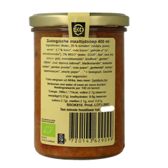 Kleinstesoepfabriek Afrikaanse maaltijdsoep met fonio en miso bio 400 Milliliter