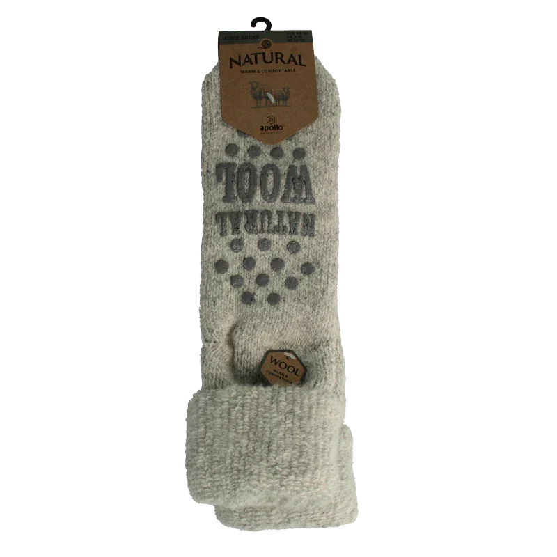 Apollo Slofsok anti slip unisex grijs/beige maat 43-46 1.00 Paar