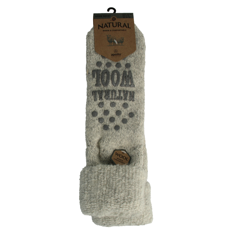 Apollo Slofsok anti slip unisex grijs/beige maat 43-46 1 Paar