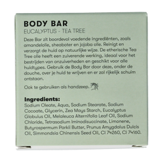 Shampoobars Body bar eucalyptus & tea tree 60.00 Gram