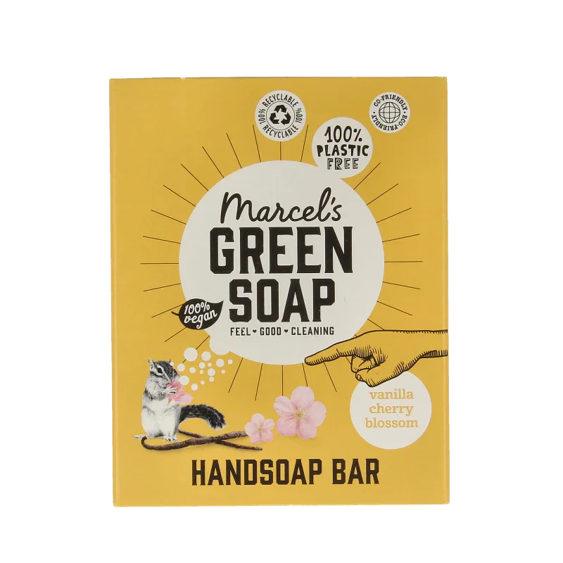 Marcel's Green Soap Handzeep bar vanille & kersenbloesem 90 Gram