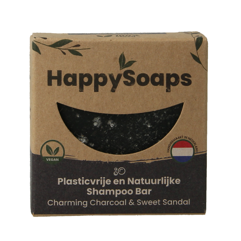 Happysoaps Shampoo bar charming charcoal & sweet sandal 70 Gram