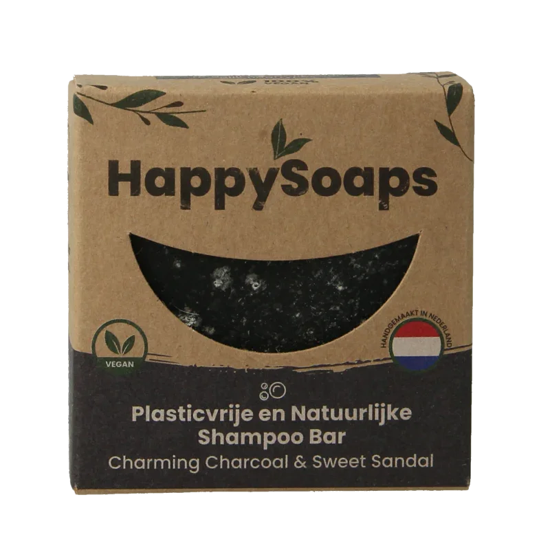 Happysoaps Shampoo bar charming charcoal & sweet sandal 70 Gram