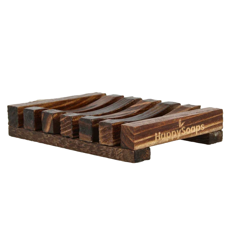 Happysoaps Shampoo bar/zeep houder van donker hout 1 Stuks