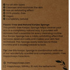 Happysoaps Konjac spons alle huidtypen 1 Stuks