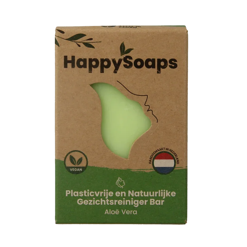 Happysoaps Gezichtsreiniger bar aloe vera 70 Gram