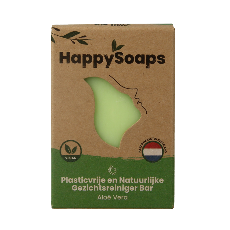 Happysoaps Gezichtsreiniger bar aloe vera 70 Gram