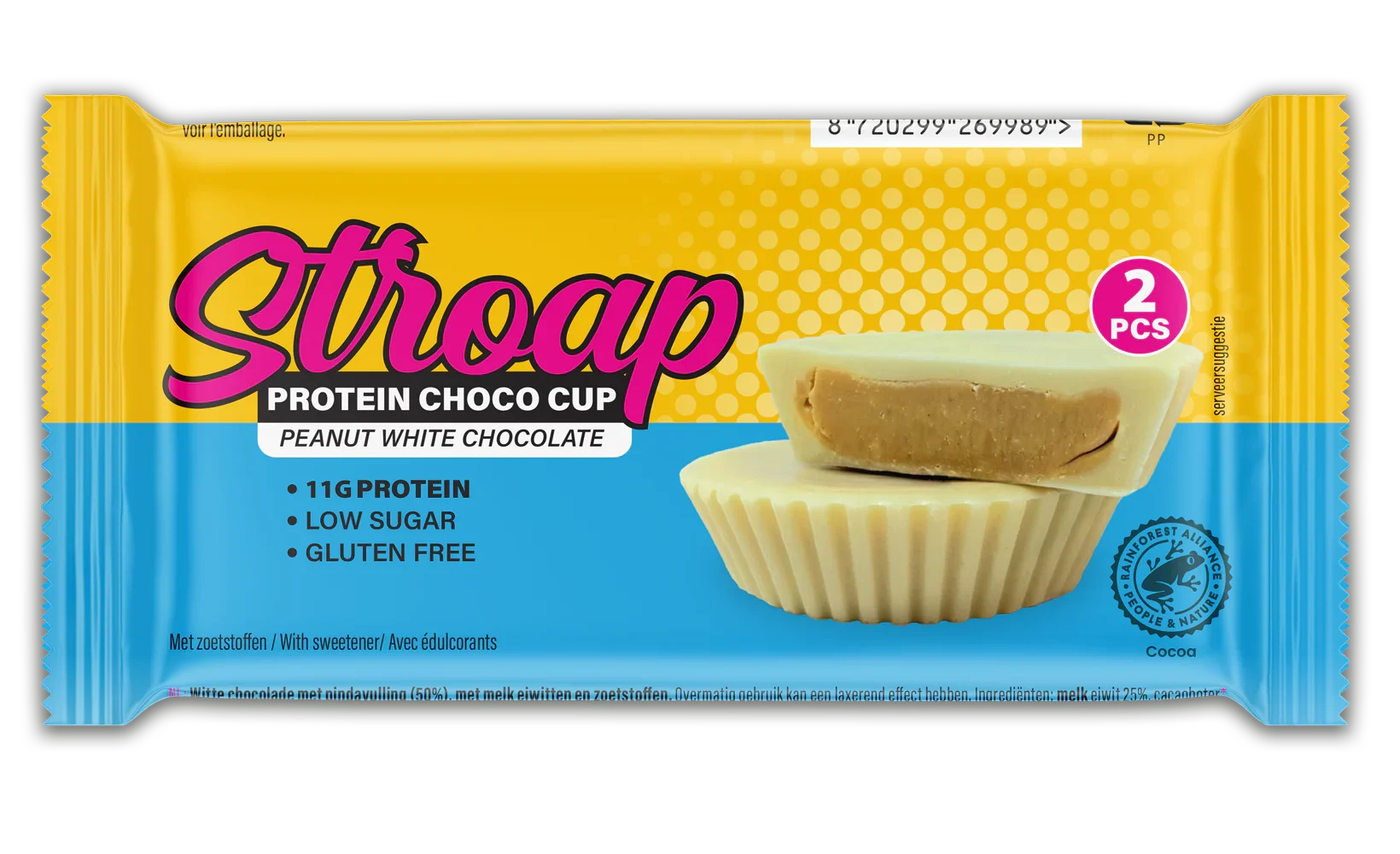 Stroap Protein choco cup peanut white chocolate 42 Gram