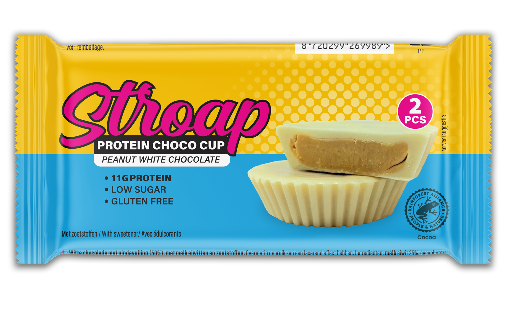Stroap Protein choco cup peanut white chocolate 42 Gram