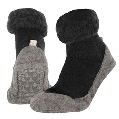Apollo Huisslof wol anti-slip antraciet 45/46 1.00 Paar