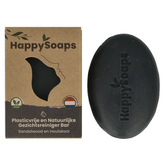 Happysoaps Gezichtsreiniger bar houtskool en sandelwood 70 Gram