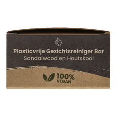 Happysoaps Gezichtsreiniger bar houtskool en sandelwood 70 Gram