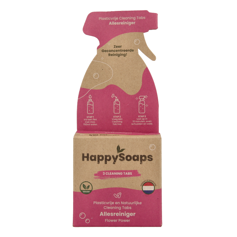 Happysoaps Cleaning tabs allesreiniger flower power 3 Stuks