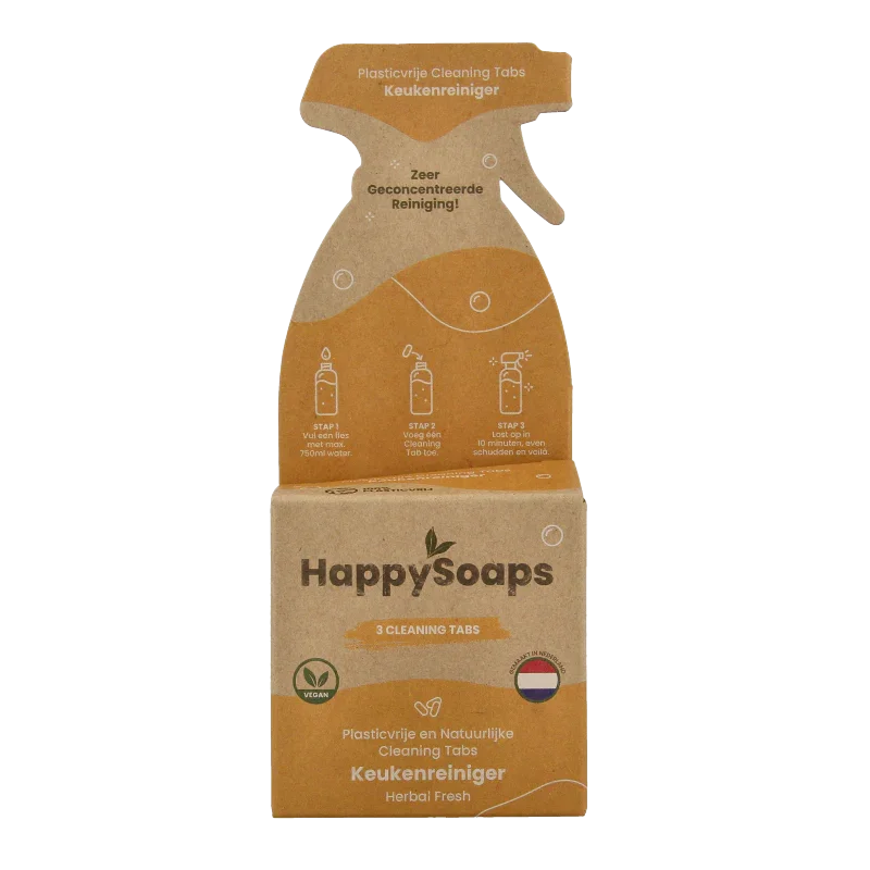 Happysoaps Cleaning tabs keukenreiniger herbal fresh 3 Stuks