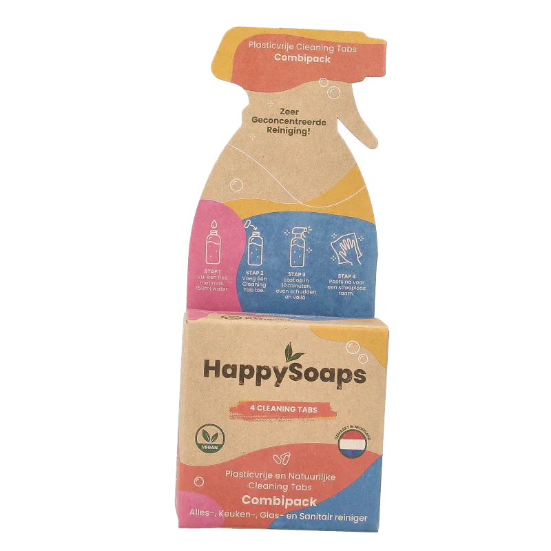 Happysoaps Cleaning tabs combipack alles-, keuken- en sanitai 4 Stuks