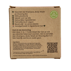 Happysoaps 3-in-1 Travel wash sweet 40 Gram