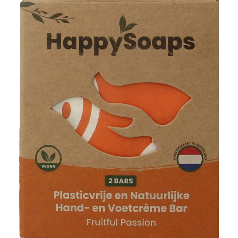 Happysoaps Hand & voetcreme bar fruitful passion 40 Gram
