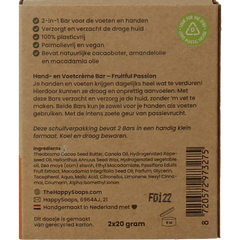 Happysoaps Hand & voetcreme bar fruitful passion 40 Gram