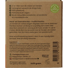 Happysoaps Hand & voetcreme bar fruitful passion 40 Gram
