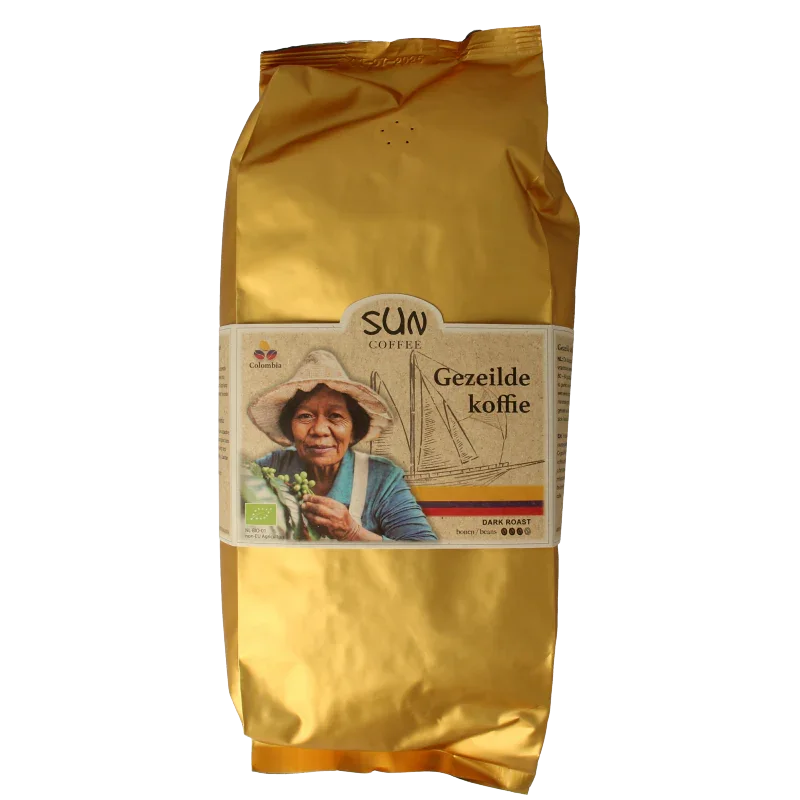 SUN Coffee Gezeilde koffiebonen dark roast bio 1 Kilogram