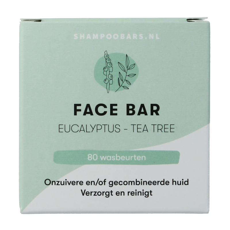 Shampoobars Face bar eucalyptus & tea tree 60 Gram