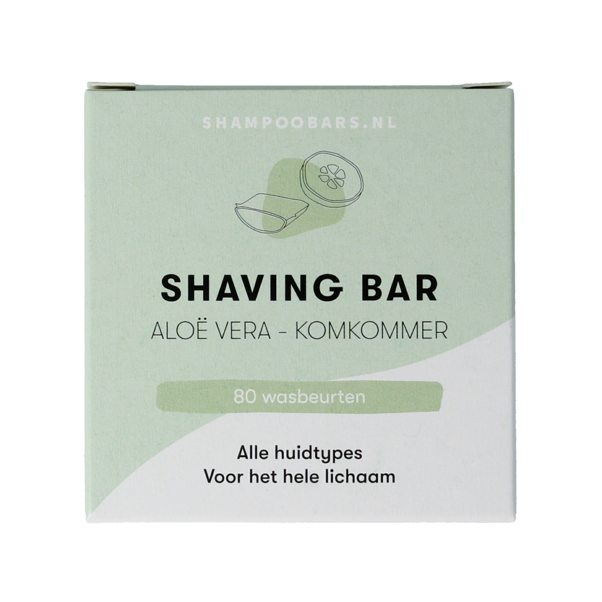 Shampoobars Shaving bar aloe vera & komkommer 60.00 Gram
