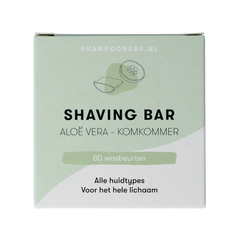 Shampoobars Shaving bar aloe vera & komkommer 60.00 Gram