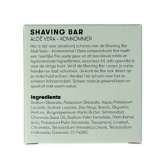 Shampoobars Shaving bar aloe vera & komkommer 60.00 Gram