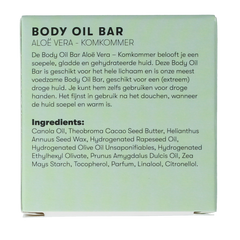 Shampoobars Body oil bar aloe vera & komkommer 45.00 Gram