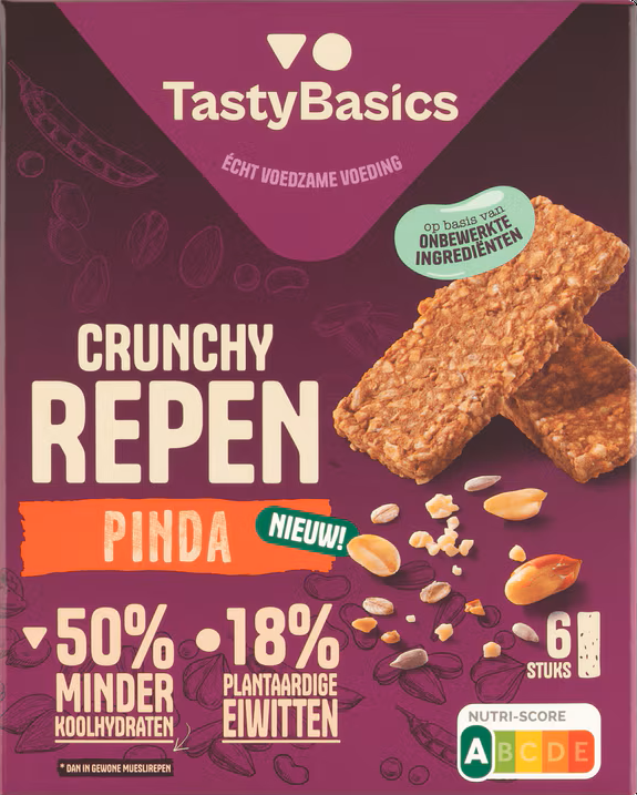 TastyBasics Crunchy less carb repen pinda 138 Gram