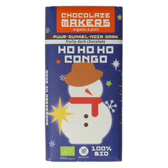 Chocolatemakers Kerstreep ho ho ho Congo 68% puur bio 80 Gram
