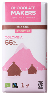 Chocolatemakers Pure joy 55% puur met kaneel bio 80.00 Gram